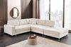 riess-ambiente Ecksofa KENT 220cm champagner/beige - Strickstoff, inkl. Hocker, Rundumbezug, Set 1 Teile, Moderne Wohnlandschaft - ideal für Wohnzimmer, TV-Ecke und Lesen Bild 4