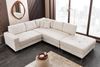 riess-ambiente Ecksofa KENT 220cm champagner/beige - Strickstoff, inkl. Hocker, Rundumbezug, Set 1 Teile, Moderne Wohnlandschaft - ideal für Wohnzimmer, TV-Ecke und Lesen Bild 3