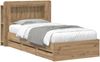 vidaXL Bettgestell mit Stauraum mit Kopfteil Artisan-Eiche 80 x 200 cm 3433997 Bild 2
