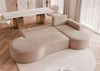 Ecksofa Schlafsofa Sofa ARLET in Stoff Riviera Cappuccino Ottomane Rechts Bild 4