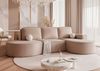 Ecksofa Schlafsofa Sofa ARLET in Stoff Riviera Cappuccino Ottomane Rechts Bild 3