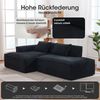 LVHOM Ecksofa 2 Sitzer, Modulares Sofa 235 cm breit, L-Form Sofa mit 2 Kissen, Schlafsofa aus Cordstoff, kein Aufbau erforderlich, Schwarz Bild 4