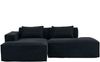 LVHOM Ecksofa 2 Sitzer, Modulares Sofa 235 cm breit, L-Form Sofa mit 2 Kissen, Schlafsofa aus Cordstoff, kein Aufbau erforderlich, Schwarz Bild 2