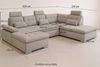 Wohnlandschaft Schlaffunktion Schlafsofa dunkelgrau grau Ottomane rechts Bild 4