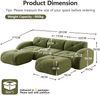 3-Sitzer Sofa 281×171×76 cm aus Chenille Stoff rahmenlos modular mit 2 Hockern, grün Bild 4