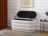 Vente-unique - ECAMBI Sitzbank Stoff Weiß - B 47 cm x H 49 cm x L 112 cm Bild 2