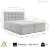AX LIVING Boxspringbett Galata 140x200 Beige ohne Topper Bettkasten Komfortbett Bild 4