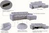 OTTO home Ecksofa LEOON L-Form, 255 cm - elektr. Relaxfunktion, mit USB A/C-Anschluss. Federkern, verstellbaren Kopfstützen, Webstoff Bild 3