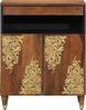 Sideboard, Kommode mit Regal Braun 60 x 33 x 75 cm Massivholz Mango j2039p Bild 3