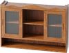 Wandschrank aus Massivholz mit Schiebetüren, Wandregal mit Stauraum,Aufbewahrungsschrank mit herausnehmbaren Böden,Braun Bild 5