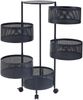 Rollwagen Steigen mit 5 Ebenen 89,5xØ33cm Schwarz [en. casa] Bild 5