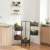 Rollwagen Steigen mit 5 Ebenen 89,5xØ33cm Schwarz [en. casa] Bild 2