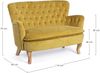 2-Sitzer Sofa Sinlor Samt-Optik, klassisch, Senfgelb, Kiefernholzgestell, gepolstert Bild 4