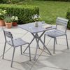 Gartenmöbel-Set KLARA mit 2 Stühlen - 190x72x82cm, Kunststoff, Grau | Balkonset Gartenset Tisch mit Stühlen Bistroset Outdoor Bild 4