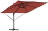 Roma Parasol, Sonnenschirm, Gartenschirm Rot 286 x 284 x 265 cm Aluminium und Polyester Bild 2