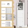 Badezimmerschrank mit Dreiecksdesign, multifunktionaler Eckschrank mit offenen und geschlossenen Ablagen, wasserdicht,Weiß Bild 5