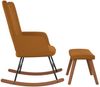 Schaukelstuhl mit Hocker Samt Braun [327762] Bild 4
