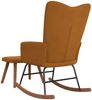 Schaukelstuhl mit Hocker Samt Braun [327762] Bild 5