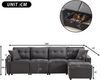 Merax 280cm Großes Sofa, 4-Sitzer Corduroy Sofa, mit Stauraum unter den Sitzflächen, inklusive eines frei platzierbaren Hockers, Grau Bild 4