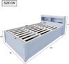 Merax Einzelbett, Schlafsofa 90 × 200 cm, Multifunktionalem Massivholzbett, Mit Einer Euro-Steckdose, Mit Mehrfarbigen LED-Lichtleisten, Hydraulischem Bettmechanismus, Grau Bild 4