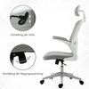 Ergonomischer Bürostuhl 65 x 64 x 114-122 cm mit Kopfstütze, Wippfunktion und Netzrückenlehne Bild 4