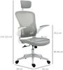Ergonomischer Bürostuhl 65 x 64 x 114-122 cm mit Kopfstütze, Wippfunktion und Netzrückenlehne Bild 2
