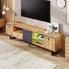 TV-Lowboard B 190 x T 40 x H 50 cm aus Spanplatte in Holz/Anthrazit mit LED & Glasböden Bild 5