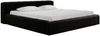 GRAINGOLD Lipari Doppelbett 120x200, Polsterbett mit Bettkasten, gepolstertes Kopfteil, Velour-Stoff, Schwarz Bild 2