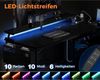 Gaming Schreibtisch L Form LED 120x80cm Ecktisch Schwarz mit USB-Ladeanschlüssen Bild 4
