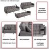 Schlafsofa HWC-K65, Schlafcouch Bettsofa Gästebett, Schlaffunktion Liegefläche 170x104 cm ~ Stoff/Textil creme-beige Bild 2