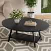 HawthyHome Couchtisch ovaler 2-stöckiger Beistelltisch mit Stauraum, 101 x 60 cm (1-St), Moderner Massivholztisch, ideal für Wohnzimmer und Schlafzimmer Bild 4
