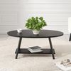 HawthyHome Couchtisch ovaler 2-stöckiger Beistelltisch mit Stauraum, 101 x 60 cm (1-St), Moderner Massivholztisch, ideal für Wohnzimmer und Schlafzimmer Bild 3