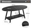 HawthyHome Couchtisch ovaler 2-stöckiger Beistelltisch mit Stauraum, 101 x 60 cm (1-St), Moderner Massivholztisch, ideal für Wohnzimmer und Schlafzimmer Bild 2