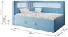Boxspringbett mit LED, Einzelbett mit Bettkasten und Topper - JUNIOR GOLD 3 - 90x200 cm - Blau - Rechte Seite Bild 4