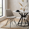 4er Set Design-Klassiker Stuhl NORWAY beige-grau Leopard-Muster schwarz Metallgestell Bild 3