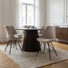 4er Set Design-Klassiker Stuhl NORWAY beige-grau Leopard-Muster schwarz Metallgestell Bild 4