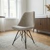 4er Set Design-Klassiker Stuhl NORWAY beige-grau Leopard-Muster schwarz Metallgestell Bild 2