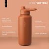 Vinsun Isolierflasche Edelstahl Trinkflasche 1L Strohhalm - 2 Deckel Thermoflasche BPA frei, Doppelwandig isoliert, auslaufsicher, bruchsicher, Geruchsneutral Bild 2