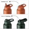 Vinsun Isolierflasche Edelstahl Trinkflasche 1L Strohhalm - 2 Deckel Thermoflasche BPA frei, Doppelwandig isoliert, auslaufsicher, bruchsicher, Geruchsneutral Bild 3