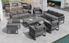Merax Gartenlounge-Set, 10 Sitzer Gartenmöbel-Set Sitzgruppe mit Verstellbaren Füßen, Grau Bild 3