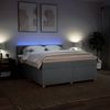vidaXL Boxspringbett mit Matratze Hellgrau 180x200 cm Stoff 3289059 Bild 5
