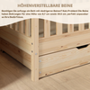 Crazy Pine 'Crazy House' Hausbett mit abnehmbaren Rausfallschutz, Naturholz, Natur, 80x160 cm, mit Schubladen Bild 4