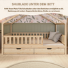 Crazy Pine 'Crazy House' Hausbett mit abnehmbaren Rausfallschutz, Naturholz, Natur, 80x160 cm, mit Schubladen Bild 5
