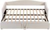 Ausziehbares Polsterschlafsofa 90x200 auf 180x200 cm, Samt, Lattenrost, platzsparendes Gästebett,Beige Bild 5