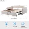 Ausziehbares Polsterschlafsofa 90x200 auf 180x200 cm, Samt, Lattenrost, platzsparendes Gästebett,Beige Bild 4