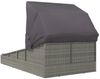 vidaXL Sonnenliege mit Faltdach Grau 200x114x128 cm Poly Rattan 362274 Bild 5