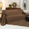 Beautissu Romantica Tagesdecke Plaid Wildlederoptik Dunkelbraun, 280 x 210 x 1 cm Bild 4