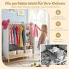 COSTWAY Kleiderständer, Mit Spiegel, Garderobe, Regalen & Haken für Kinder Bild 2