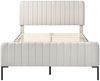 Polsterbett 160×200 cm aus Leinen-Stoff mit Matratze, grau Bild 5