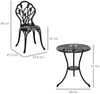 Outsunny Sitzgruppe 3-teilige Essgruppe 1 Tisch+2 Stühle mit Schirmloch Terrasse, (Balkonmöbel-Set, 3-tlg, Gartenmöbel-Set), Aluminium Schwarz Ø60 x 67H cm Bild 3